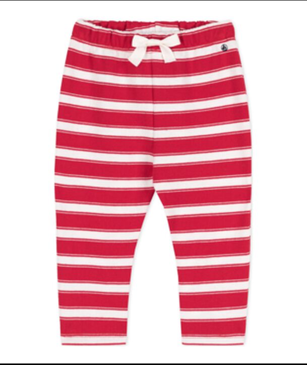 Babies' Thick Striped Jersey Trousers red/white