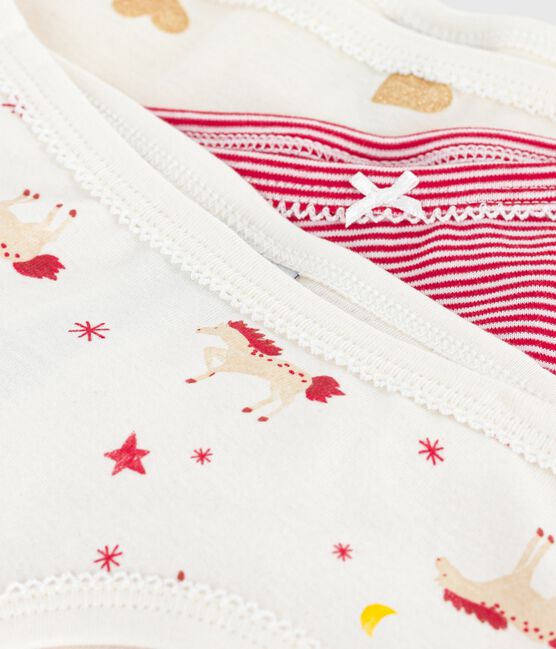 Pack of children's high-waisted printed cotton pants variante 1