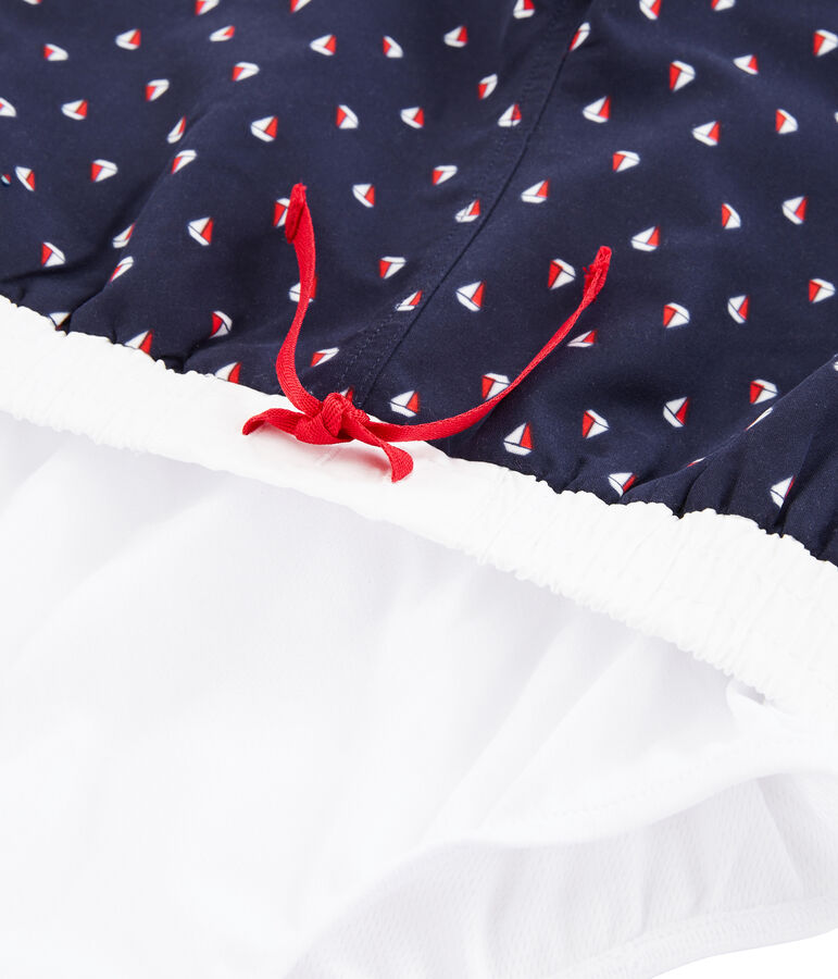 Boys' Print Beach Shorts SUBMARINE blue/MULTICO white