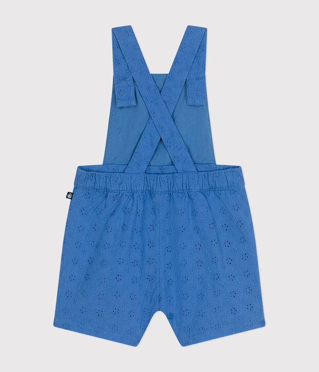 Babies' English embroidery Dungaree Shorts blue