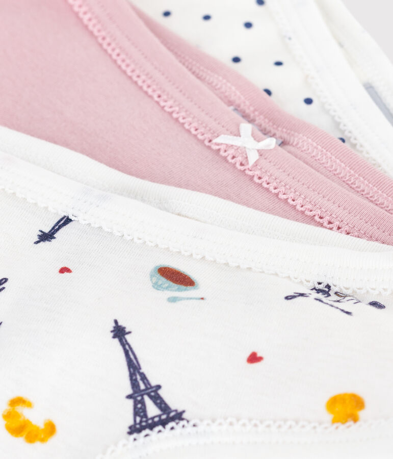 Pack of children's high-waisted Paris-print cotton pants variante 1