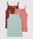 Girls' Plain Cotton Openwork Vest Tops - 3-Pack