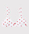 Girls' Red Heart Pattern Organic Cotton and Elastane Padded Bra MARSHMALLOW white/PEPS red