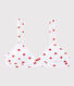 Girls' Red Heart Pattern Organic Cotton and Elastane Padded Bra