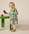 Babies' long-sleeved cotton gauze dress AVALANCHE white/MULTICO