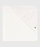 Babies' square cotton bath wrap MARSHMALLOW white/TERKUIT red