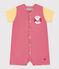 Babies' Petit Bateau X Snoopy Cotton Playsuit CORRIDA red/MARSHMALLOW white