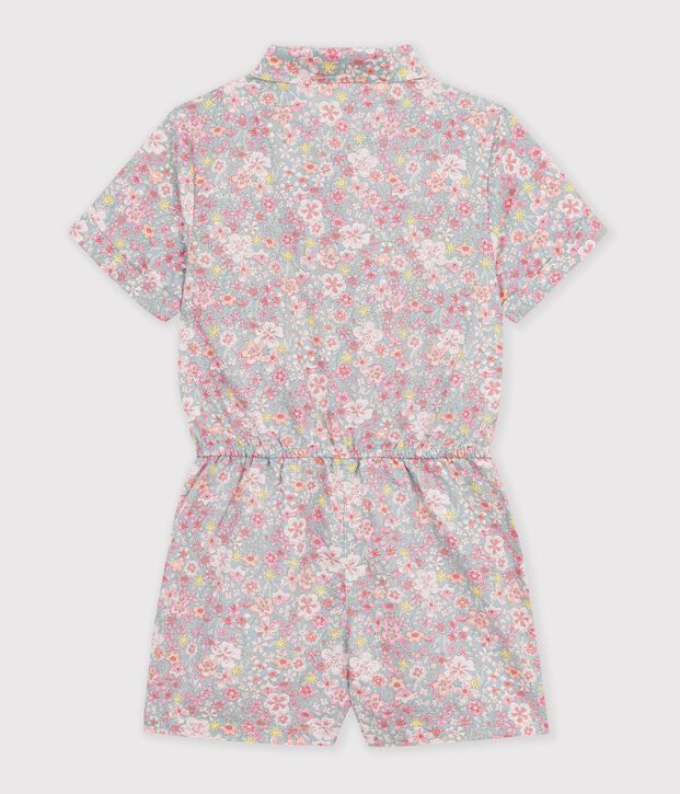 Children's short cotton jumpsuit blue/multicolor