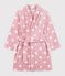Children's printed fleece dressing gown pink/white