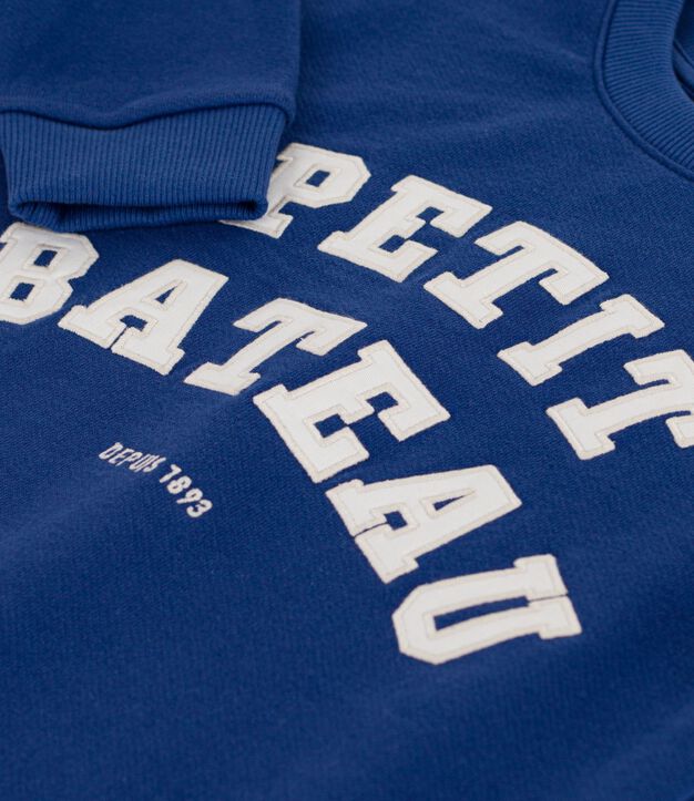 Children's cotton sweatshirt blue/ecru