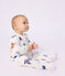 Babies' printed brushed fleece dog print pyjama suit MARSHMALLOW white/MULTICO white