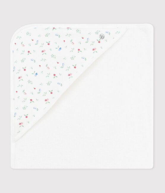 Babies' cotton bath wrap MARSHMALLOW white/MULTICO white