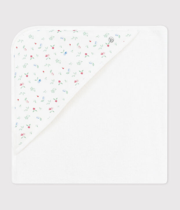 Babies' cotton bath wrap white/multicolor