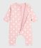 Babies' padded heart-print cotton playsuit. JOLI pink/MILK