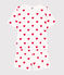 Women's Heart Themed Cotton Short Pyjamas MARSHMALLOW white/TERKUIT red