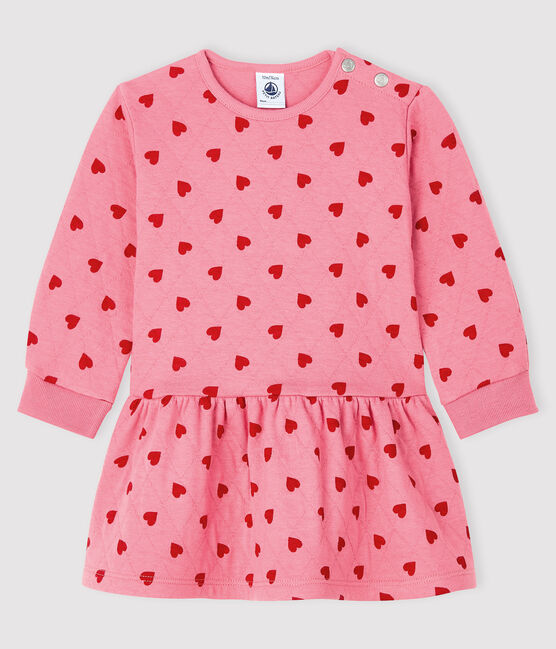 Baby girl's long-sleeved dress CHEEK pink/TERKUIT red