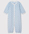 Babies' Ribbed Jumpsuit/Sleeping Bag FRAICHEUR blue/MULTICO white