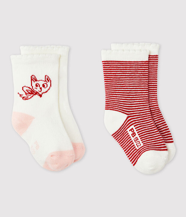 Baby Girls' Patterned Socks - 2-Pack multicolor