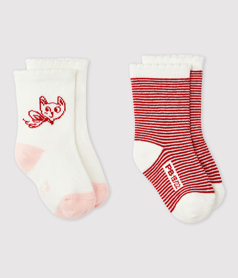 Baby Girls' Patterned Socks - 2-Pack multicolor