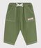 Babies' plain, coloured denim trousers OLIVINE green
