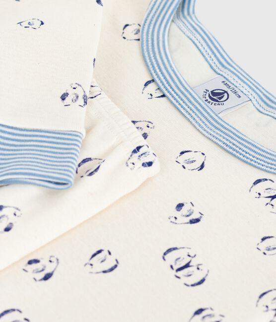 Children's pyjamas in cotton with snug-fitting legs MILK blue/SOIR