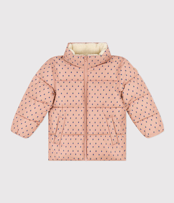 Girls' puffer jacket with fold-out hood VINTAGE /MULTICO