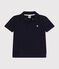 Boys' Short-Sleeved Cotton Polo Shirt SMOKING blue