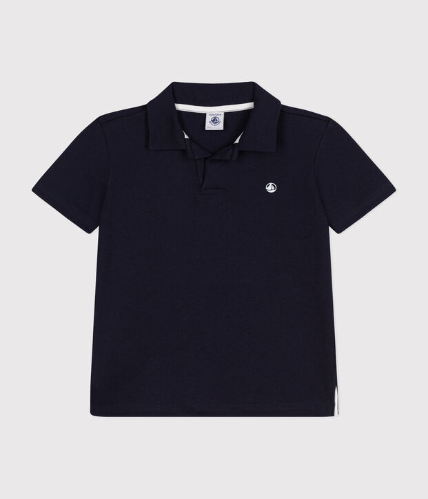 Boys' Short-Sleeved Cotton Polo Shirt SMOKING