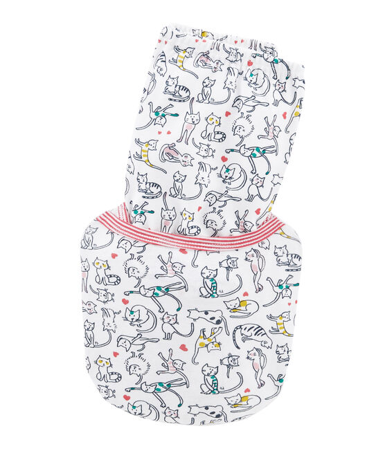 Girls' Ribbed Pyjamas MARSHMALLOW white/MULTICO white