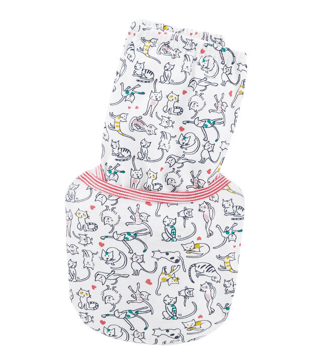 Girls' Ribbed Pyjamas white/multicolor