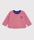 Babies' long-sleeved stripy cotton T-Shirt