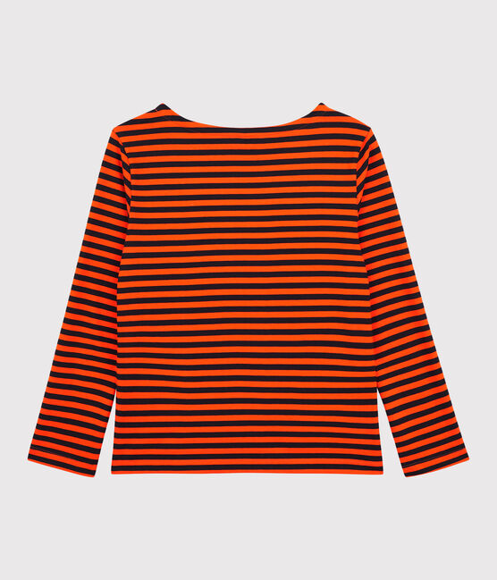 Women's Breton Stripe Cotton T-Shirt SMOKING blue/CAROTTE