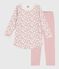 Children's floral print fleece nightdress and leggings JOLI pink/MULTICO white