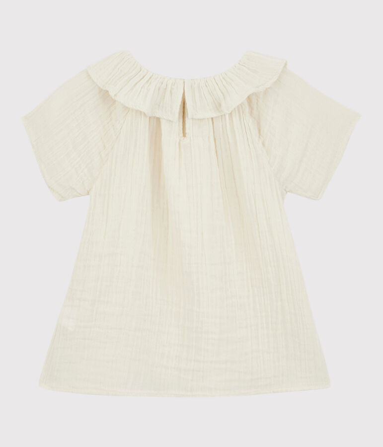 Girls' Organic Cotton Gauze Blouse MARSHMALLOW white