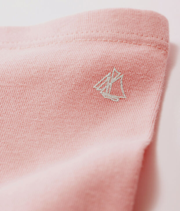 Baby girl's leggings in plain 1x1 rib knit pink