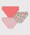 Pack of children's flower-patterned cotton pants multicolor