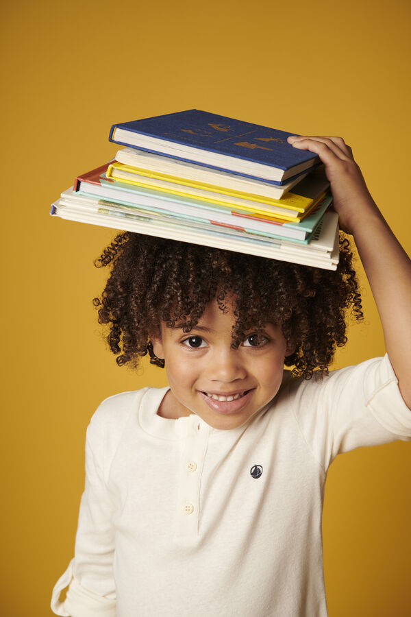 Boys' Cotton and Linen Blend T-Shirt white