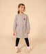 Girls' long-sleeved dress in brushed fleece.