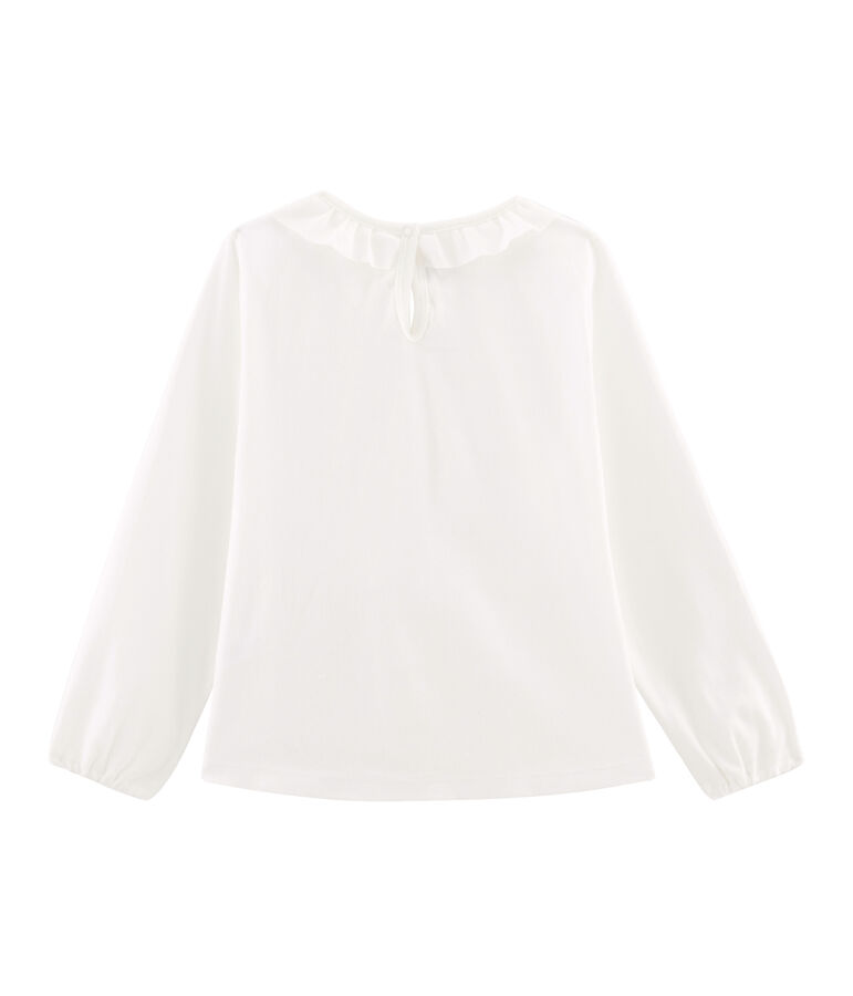 Girls' Long-Sleeved T-shirt MARSHMALLOW white