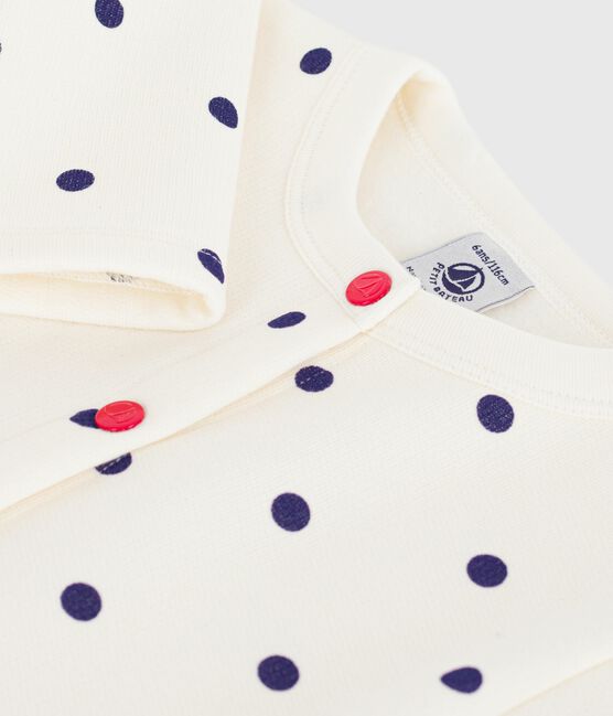 Children's spotted print cotton cardigan MILK blue/SOIR