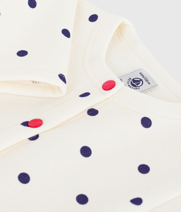 Children's spotted print cotton cardigan blue/blue