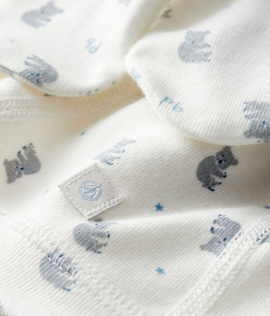 Newborn Babies' Bonnet and Mittens Set in Rib Knit variante 2