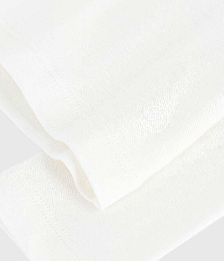 Children's long-sleeved plain cotton T-shirt white