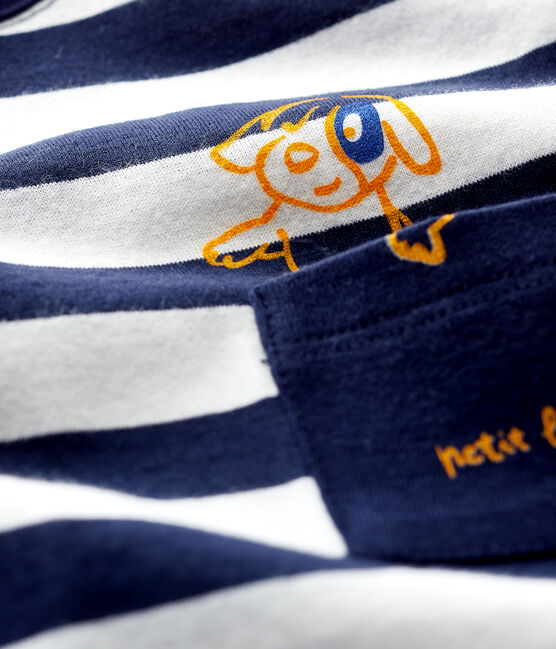 Baby Boys' Stripy Jersey Playsuit SMOKING blue/MARSHMALLOW white