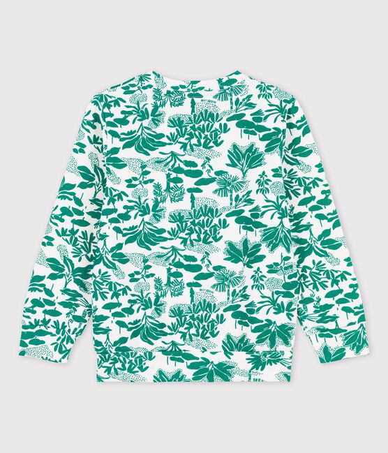 Boys' Fleece Sweatshirt MARSHMALLOW white/GAZON green