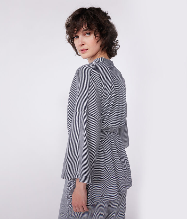 Women's Striped Kimono blue/white