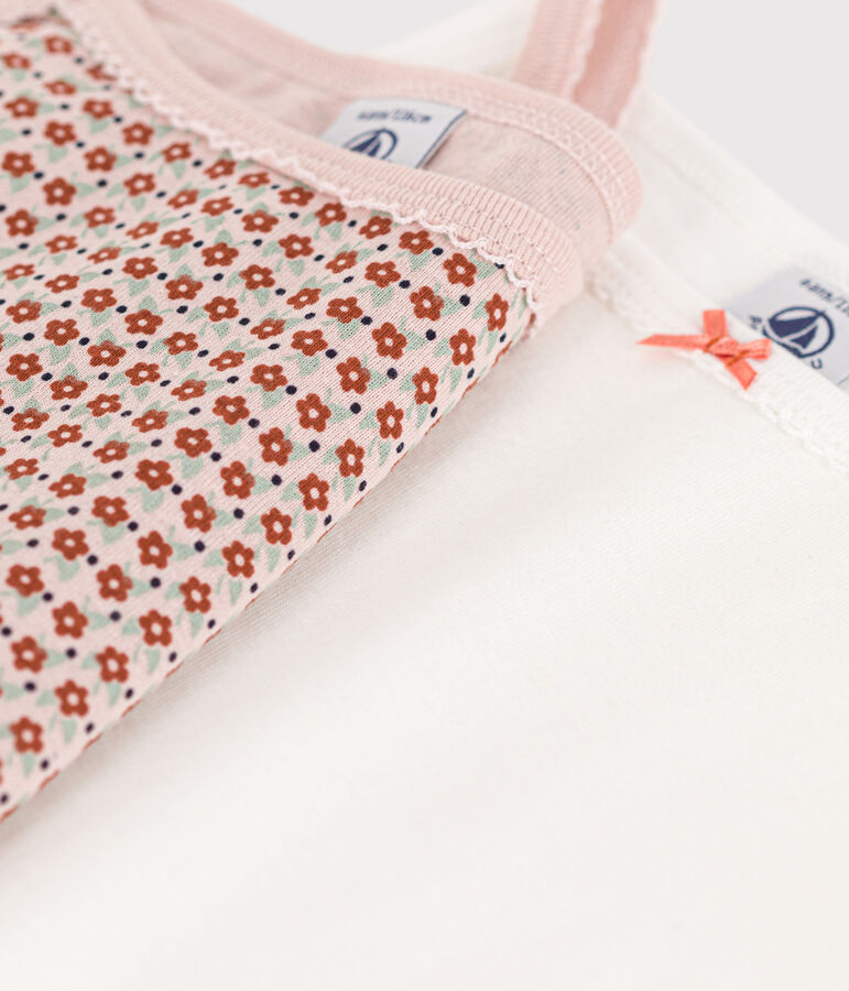 Girls' Flower Cotton Vests - 2-Pack multicolor