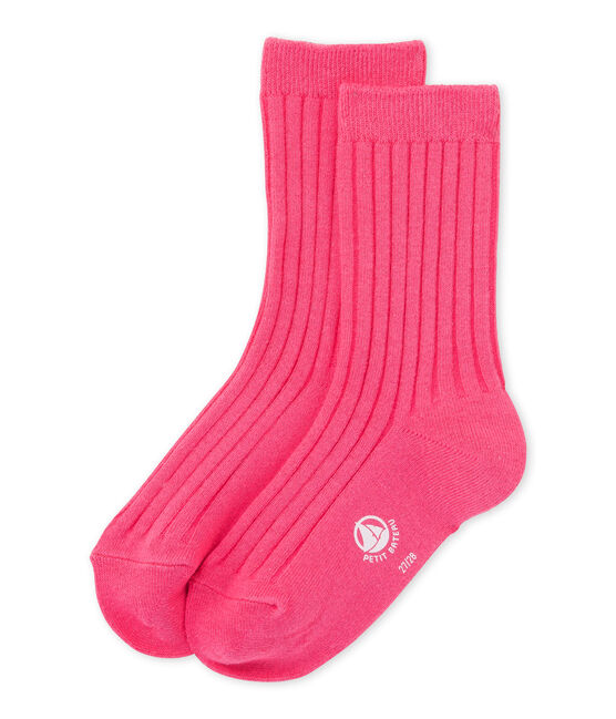 Plain socks Peony pink