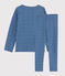 Girls' Hearts Print Tubular Knit Pyjamas MAJOR blue/MARSHMALLOW white