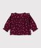 Babies' long-sleeved floral-print velour blouse red/multicolor
